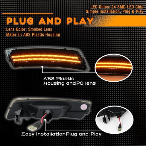 LED Front Fender LED Side Marker Lights Kit for Volkswagen Tiguan 2018-2024 / for Volkswagen Beetle 2012-2019,OEM 5C5945072A / 5C5945071A, Smoked Lens Side Bumper Marker Lamps,2pcs (Smoked) in Kuwait
