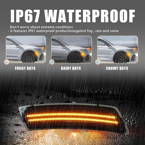 LED Front Fender LED Side Marker Lights Kit for Volkswagen Tiguan 2018-2024 / for Volkswagen Beetle 2012-2019,OEM 5C5945072A / 5C5945071A, Smoked Lens Side Bumper Marker Lamps,2pcs (Smoked) in Kuwait