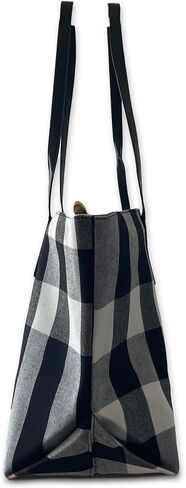 Plaid Canvas Tote Shoulder Bag, Large Capacity Handbag for Women in Saudi Arabia