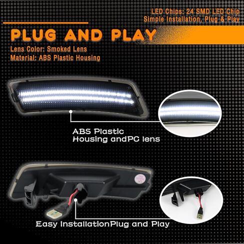مجموعة مصابيح LED للحاجز الأمامي LED لسيارة Volkswagen Tiguan 2018-2024 / لسيارة Volkswagen Beetle 2012-2019، OEM 5C5945072A / 5C5945071A، مصابيح علامة جانبية للعدسة المدخنة، قطعتان (مدخنة) in Saudi Arabia