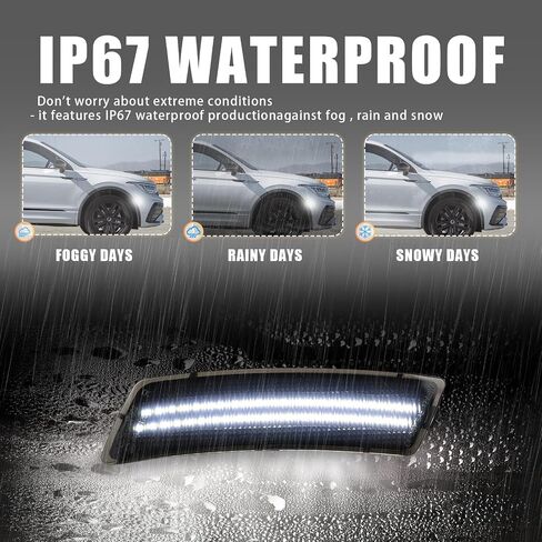 مجموعة مصابيح LED للحاجز الأمامي LED لسيارة Volkswagen Tiguan 2018-2024 / لسيارة Volkswagen Beetle 2012-2019، OEM 5C5945072A / 5C5945071A، مصابيح علامة جانبية للعدسة المدخنة، قطعتان (مدخنة) in Saudi Arabia