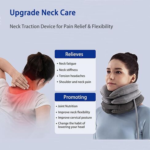 Cervical Neck Traction Device, Neck Stretcher Allows to Raise Head, Provides Neck Support and Relieves Neck Pressure, Neck Brace for Home, Travel and Office Use in Saudi Arabia