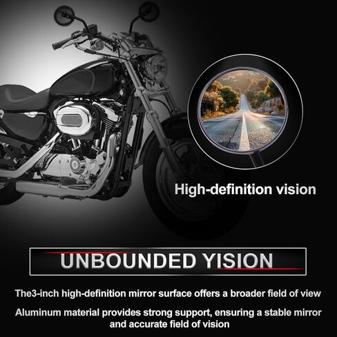 8mm Rearview Mirrors Universal Chrome Round for Harley Road King Sportster Street Electra Glide Softail Dyna Road Glide 1982-2025 360°Adjustable Motorcycle Side Mirror (1 Pair) in Saudi Arabia