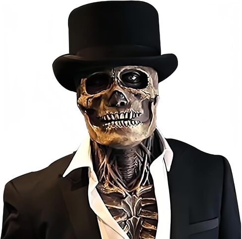 Halloween Skull Mask,Scary Full Head Horror Mask with Movable Jaw, Scary Realistic Latex Helmet Cosplay Party Props in Saudi Arabia