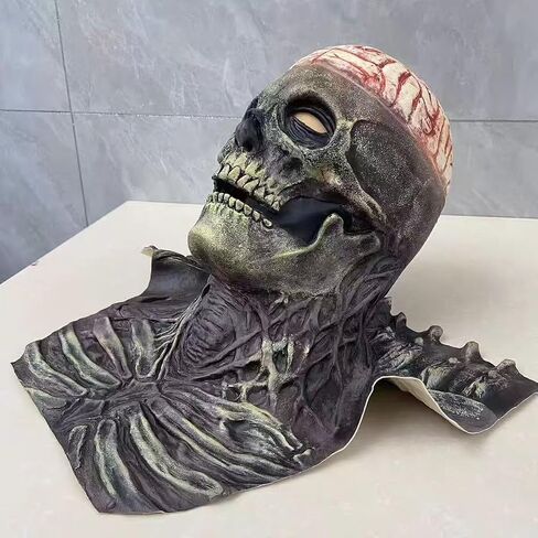 Halloween Skull Mask,Scary Full Head Horror Mask with Movable Jaw, Scary Realistic Latex Helmet Cosplay Party Props in Saudi Arabia