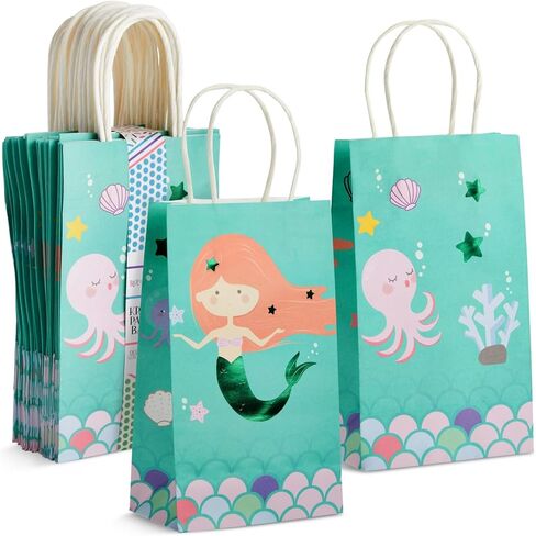 BLUE PANDA 25-Pack Purple Gift Bags with Handles - Medium Size Paper Bags for Birthday, Wedding, Retail (8x3.9x10 In) in Kuwait