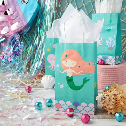 BLUE PANDA 25-Pack Purple Gift Bags with Handles - Medium Size Paper Bags for Birthday, Wedding, Retail (8x3.9x10 In) in Kuwait