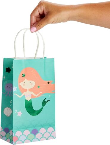 BLUE PANDA 25-Pack Purple Gift Bags with Handles - Medium Size Paper Bags for Birthday, Wedding, Retail (8x3.9x10 In) in Kuwait