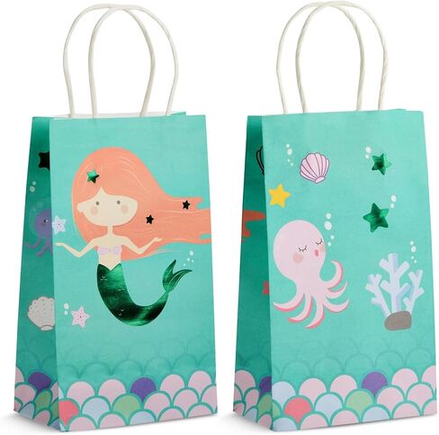 BLUE PANDA 25-Pack Purple Gift Bags with Handles - Medium Size Paper Bags for Birthday, Wedding, Retail (8x3.9x10 In) in Kuwait
