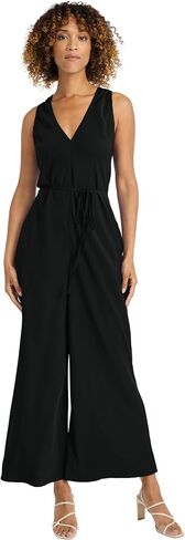 Maggy London womens Women's Sleek Wide-leg Jumpsuit - V-neck Racerback Design in Saudi Arabia