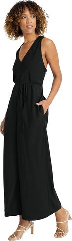 Maggy London womens Women's Sleek Wide-leg Jumpsuit - V-neck Racerback Design in Saudi Arabia