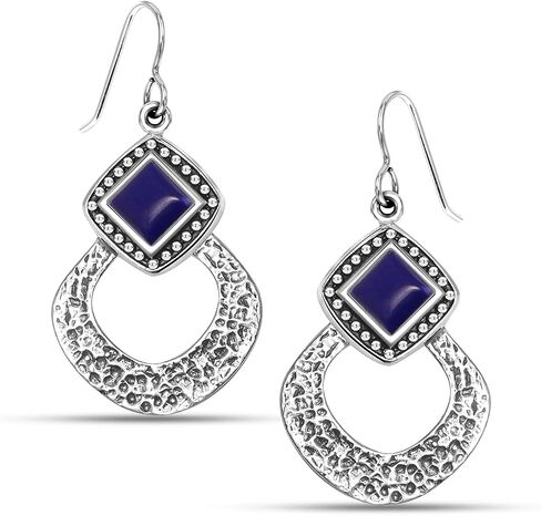 LeCalla 925 Sterling Silver Hammered Earrings for Women | Classic Handmade Textured Hammered Drop Dangle Earring Jewelry Gifts for Birthday Wedding Christmas in Saudi Arabia