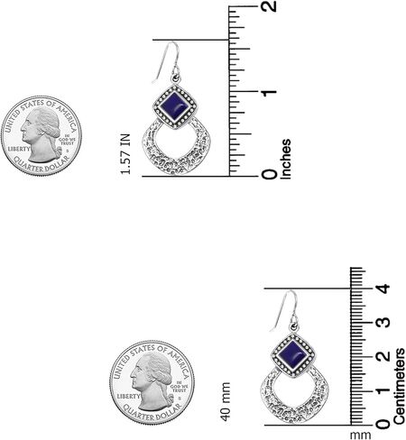 LeCalla 925 Sterling Silver Hammered Earrings for Women | Classic Handmade Textured Hammered Drop Dangle Earring Jewelry Gifts for Birthday Wedding Christmas in Saudi Arabia