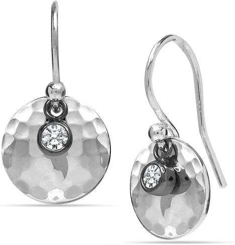 LeCalla 925 Sterling Silver Hammered Earrings for Women | Classic Handmade Textured Hammered Drop Dangle Earring Jewelry Gifts for Birthday Wedding Christmas in Saudi Arabia