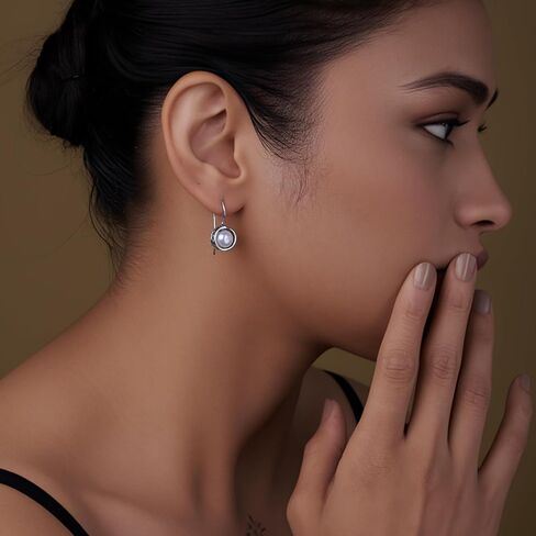 LeCalla 925 Sterling Silver Hammered Earrings for Women | Classic Handmade Textured Hammered Drop Dangle Earring Jewelry Gifts for Birthday Wedding Christmas in Saudi Arabia