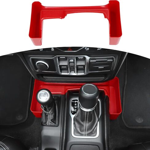 RT-TCZ لصينية تخزين Jeep JL Shifter، جيب جانبي لوحدة التحكم المركزية لسيارة Jeep Wrangler JL JLU Gladiator JT 2018 up ملحقات داخلية حمراء in Saudi Arabia