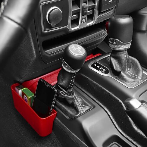 RT-TCZ لصينية تخزين Jeep JL Shifter، جيب جانبي لوحدة التحكم المركزية لسيارة Jeep Wrangler JL JLU Gladiator JT 2018 up ملحقات داخلية حمراء in Saudi Arabia