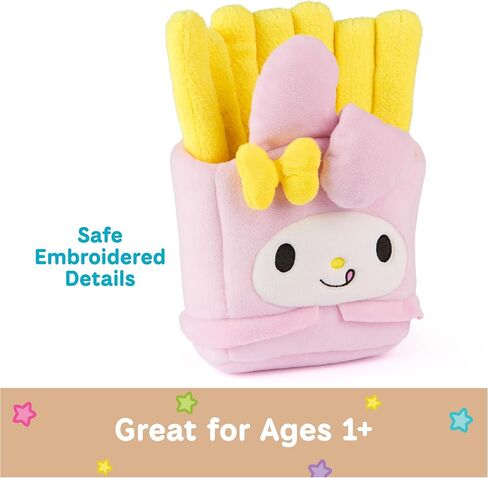 Gund Sanrio الرسمي Hello Kitty Hamburger Plush ، لعبة أفخم قابلة للتحصيل ، حيوان محشو للأعمار 1 وما فوق ، وردي/أبيض ، 8 " in Kuwait