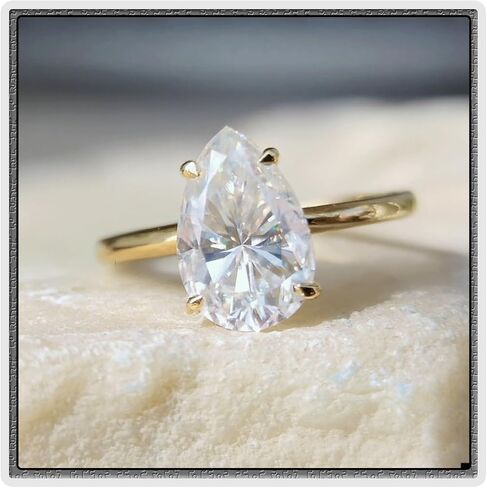 1CT/2CT/3CT 925 الفضة الاسترليني الكمثرى خواتم الخطبة الكمثرى قطع الزفاف دمعة الزفاف هالة مكعب زركونيا وعد خواتم للنساء حجم 5-9 in Kuwait