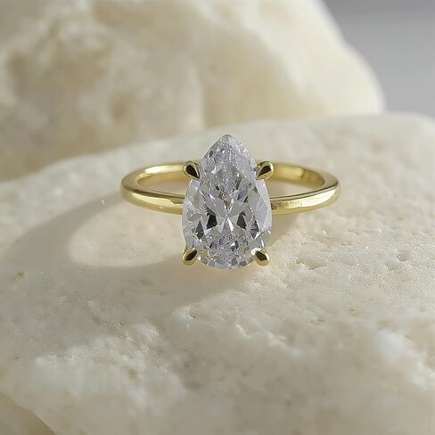 1CT/2CT/3CT 925 الفضة الاسترليني الكمثرى خواتم الخطبة الكمثرى قطع الزفاف دمعة الزفاف هالة مكعب زركونيا وعد خواتم للنساء حجم 5-9 in Kuwait