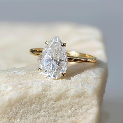 1CT/2CT/3CT 925 الفضة الاسترليني الكمثرى خواتم الخطبة الكمثرى قطع الزفاف دمعة الزفاف هالة مكعب زركونيا وعد خواتم للنساء حجم 5-9 in Kuwait