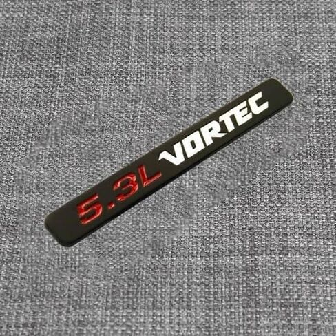 2 قطعة 5.3L Vortec غطاء محرك السيارة شعارات المحرك شارة الجانب الباب ملصق متوافق مع 1500 2500hd سيلفرادو Z71 سييرا (أسود أبيض) in Kuwait