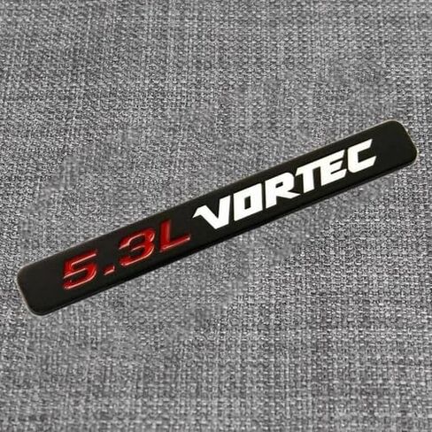 2 قطعة 5.3L Vortec غطاء محرك السيارة شعارات المحرك شارة الجانب الباب ملصق متوافق مع 1500 2500hd سيلفرادو Z71 سييرا (أسود أبيض) in Kuwait