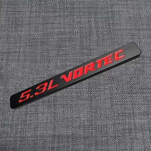 2 قطعة 5.3L Vortec غطاء محرك السيارة شعارات المحرك شارة الجانب الباب ملصق متوافق مع 1500 2500hd سيلفرادو Z71 سييرا (أسود أبيض) in Kuwait