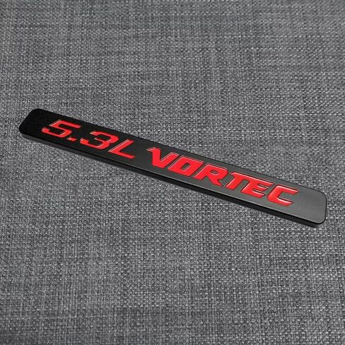 2 قطعة 5.3L Vortec غطاء محرك السيارة شعارات المحرك شارة الجانب الباب ملصق متوافق مع 1500 2500hd سيلفرادو Z71 سييرا (أسود أبيض) in Kuwait