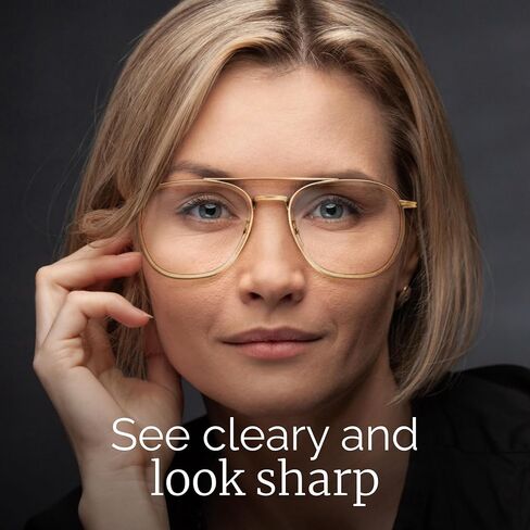 CCVOO Iconic Aviator Reading Glasses - Premium Readers in Gold/Black - UV & Blue Light Blocking Lenses in Saudi Arabia