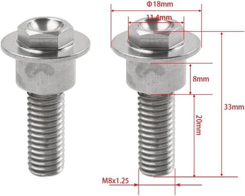 Cnnono8 2pcs M8x28 90121-MEN-A70 Seat Side Mounting Mount Cover Knot Bolts Steel Silver Motorbike for HONDA CRF250R CRF450R in Saudi Arabia