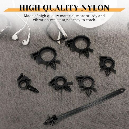 200Pcs Car Wire Loom Routing Clips Assortment, Nylon Car Push Mount Cable Tie Black Push Mount Zip Ties Wire Loom Clips Harness Clip Replacement Parts for Automotive in Saudi Arabia