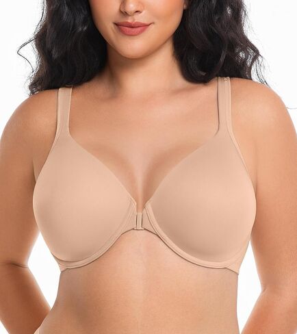 Curyon Front Closure Posture Bra, Full Coverage Plus Size Light Cup Front Clasp Everyday Bra in Saudi Arabia