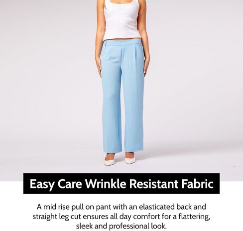 YORK & LANE Womens Packable Travel Pants, Comfortable and Wash Friendly, Wrinkle Resistant in Saudi Arabia