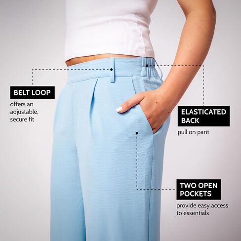 YORK & LANE Womens Packable Travel Pants, Comfortable and Wash Friendly, Wrinkle Resistant in Saudi Arabia