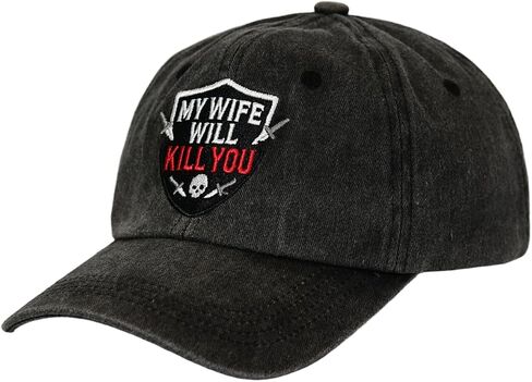 My Wife Will Kill You Hat for Men Baseball Cap Adjustable Embroidered Funny Trucker Hats for Men in Saudi Arabia