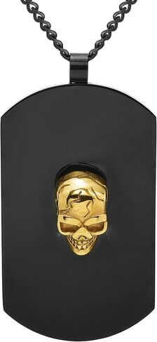 Boston Bay Diamonds Men's Pendant Necklace in 316L Stainless Steel Dog Tag on 24" Chain, Choice of Style in Kuwait