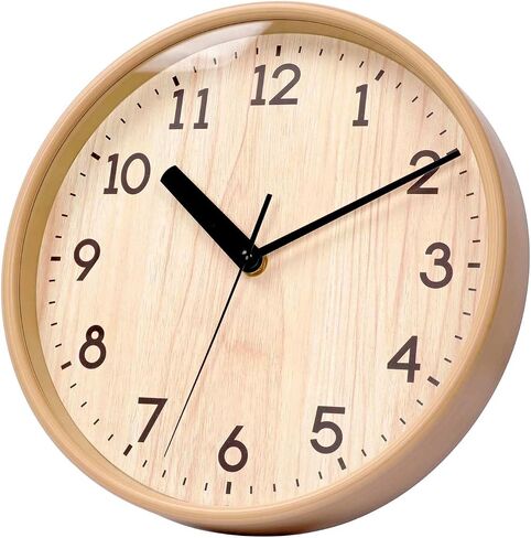 Easy-to-Read 10 Inch Wall Clock Silent, Non-Ticking Decorative Rustic Analog Quartz Wall Clock Battery Operated for Bedroom Living Room Kitchen Farmhouse Office School (Graining) in Saudi Arabia