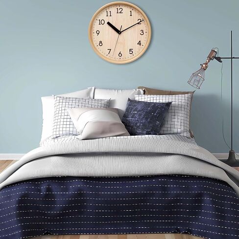 Easy-to-Read 10 Inch Wall Clock Silent, Non-Ticking Decorative Rustic Analog Quartz Wall Clock Battery Operated for Bedroom Living Room Kitchen Farmhouse Office School (Graining) in Saudi Arabia