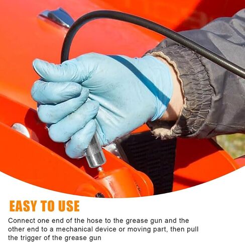 12 Inch Grease Gun Hose, 4500 PSI High-Pressure Whip Hoses, Quick Release Spring Extension Tubes, Flexible Greases Guns Replacement Hoses for 1/8" NPT Threads Grease Guns Fittings (Hose) in Saudi Arabia