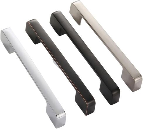 Kitchen Cabinet zinc Alloy Hardware Accessories American Black Handle Drawer Cabinet Wardrobe Door Door Handle(6613 128 Bright Chrome) in Saudi Arabia