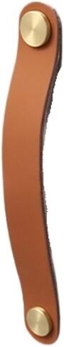 Extended Thickened Leather Brass Nordic Anti-Collision Handle Cabinet Door Wardrobe Drawer Leather Handle(6309 160Pink) in Saudi Arabia