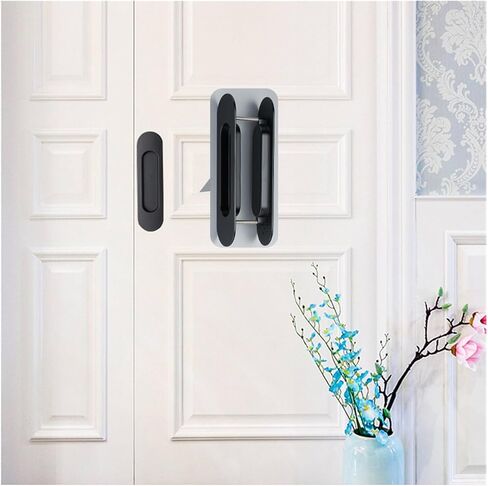 Sliding Door Handle, Slotted Embedded Sliding Door Buckle Handle, Simple European Clothes Cabinet Door Drawer Invisible Embedded Hidden Buckle Handle(4080 100 Brushed Pair) in Saudi Arabia