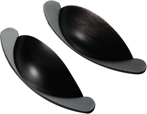 American Drawer Handle Shell Handle Wardrobe Door zinc Alloy Concealed Simple Half-Moon cat Ear Handle(6610 64 Black red Ancient) in Saudi Arabia