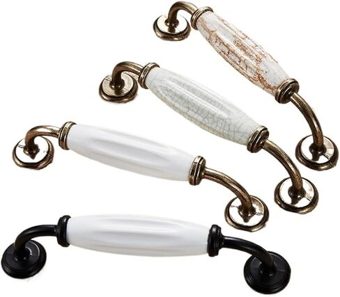 Marble Imitation Crackle Black and White Ceramic Handle Bathroom Handle Furniture Handle Cabinet Door Handle(5030 128 fine Yellow Marble) in Saudi Arabia