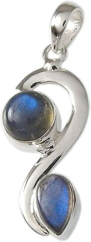 925 Sterling Silver Jewelry Double Gemstone Round and Pear Shape Handmade Pendant Valentine‘s Day Gift Birthday Gifts in Saudi Arabia
