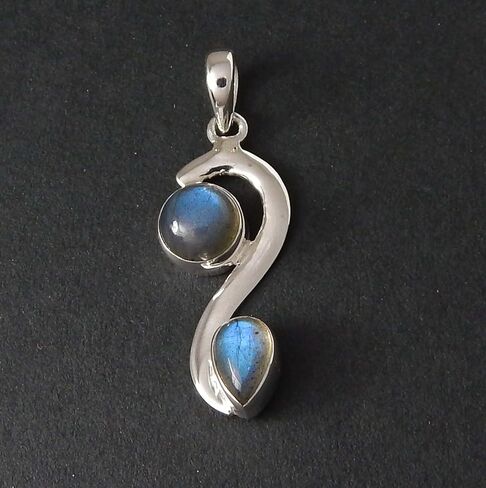 925 Sterling Silver Jewelry Double Gemstone Round and Pear Shape Handmade Pendant Valentine‘s Day Gift Birthday Gifts in Saudi Arabia