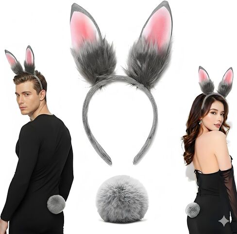 آذان الأرنب عقال ذيل الأرنب هالوين عيد الفصح الأرنب آذان فروي تأثيري الأبيض زي الأرنب الأبيض in Kuwait