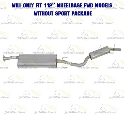 Exhaust Intermediate Pipe Muffler and Resonator Kit Compatible for 2002-2004 Chevy Venture 3.4L | Direct-Fit | Northeastern Exhaust | Free Clamps, Gasket and Bolts & Nuts Included in Saudi Arabia