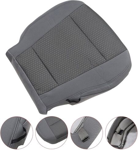 NLQR Front Driver Bottom & Top Back Replacement Seat Covers Cloth Gray Compatible with Ford F250 2017 2018 2019 2020 2021 in Saudi Arabia